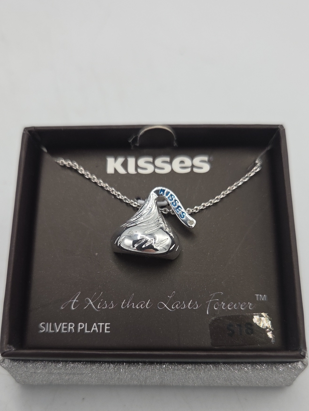 Hershey Kiss Silver Plate Necklace